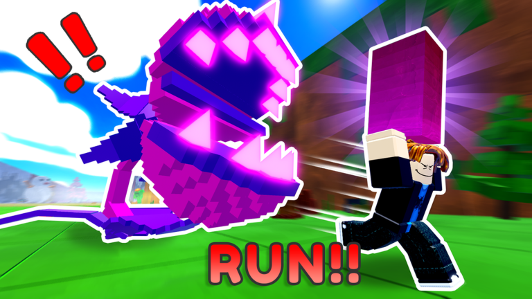 Official Steal A Seed artwork showing a running avatar and a purple plant creature